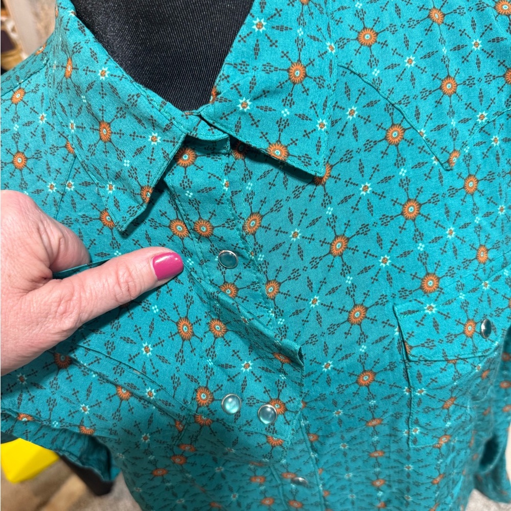 Wrangler Teal Floral Shirt